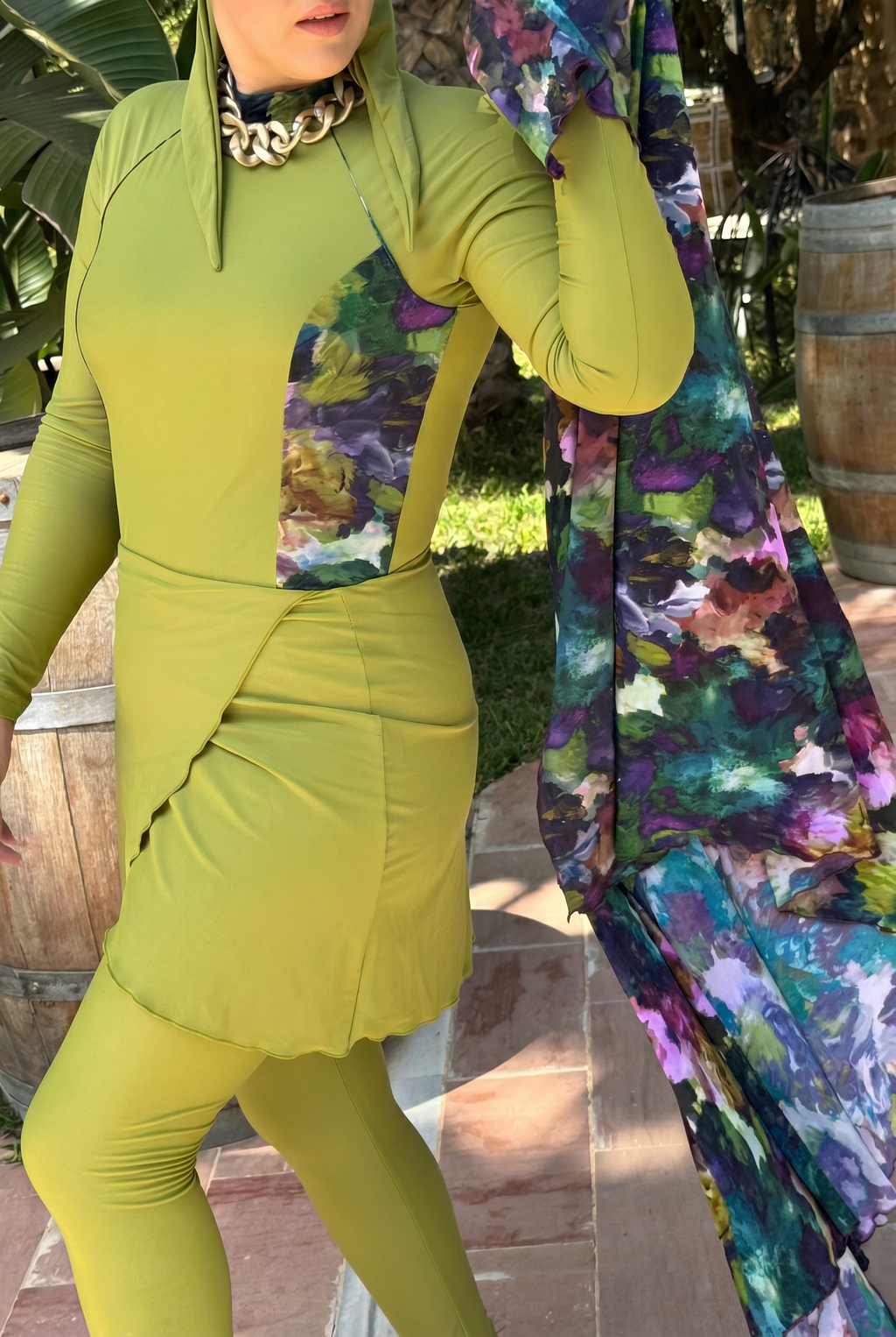 Olive Green Como - Tide Curve Burkini