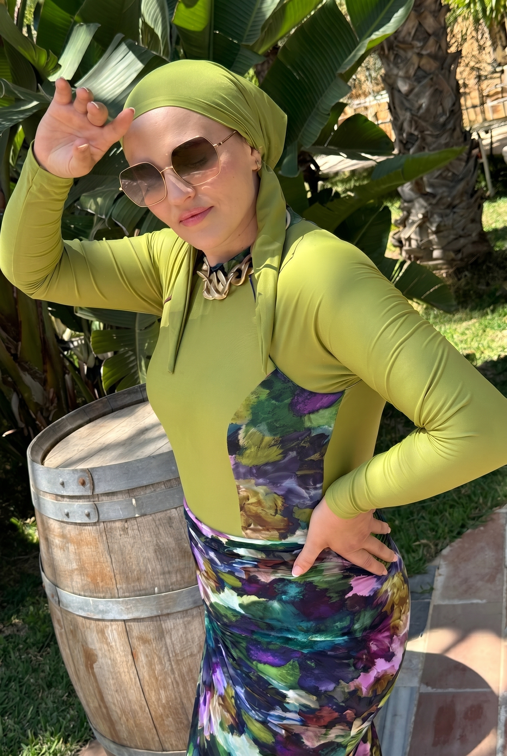Olive Green Como - Tide Curve Burkini