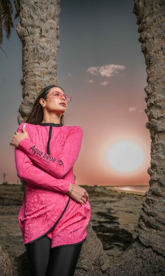 Blush Zebra - Wave Zip BURKINI